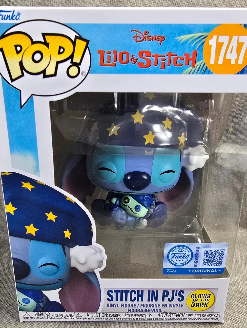 Funko Pop! Vinyl: Stitch PJ's Exclusive Funko Pop # 1747 (Nib) With Protector - Picture 2 of 8